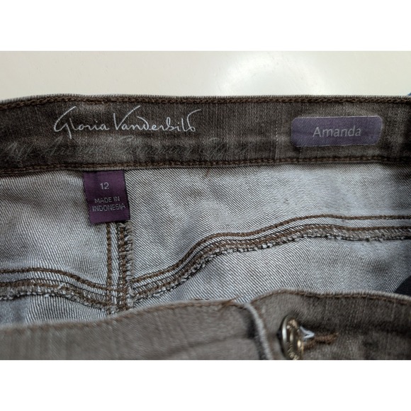 Lot of 2 Gloria Vanderbilt Amanda Jeans Womens Size 12 Straight Leg Denim - Picture 3 of 12